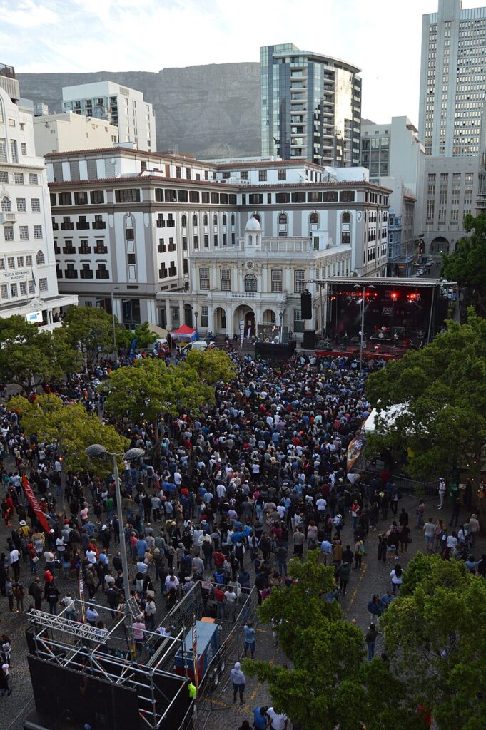 Crowd at the Cape Town International Jazz Festival at Greenmarket Square