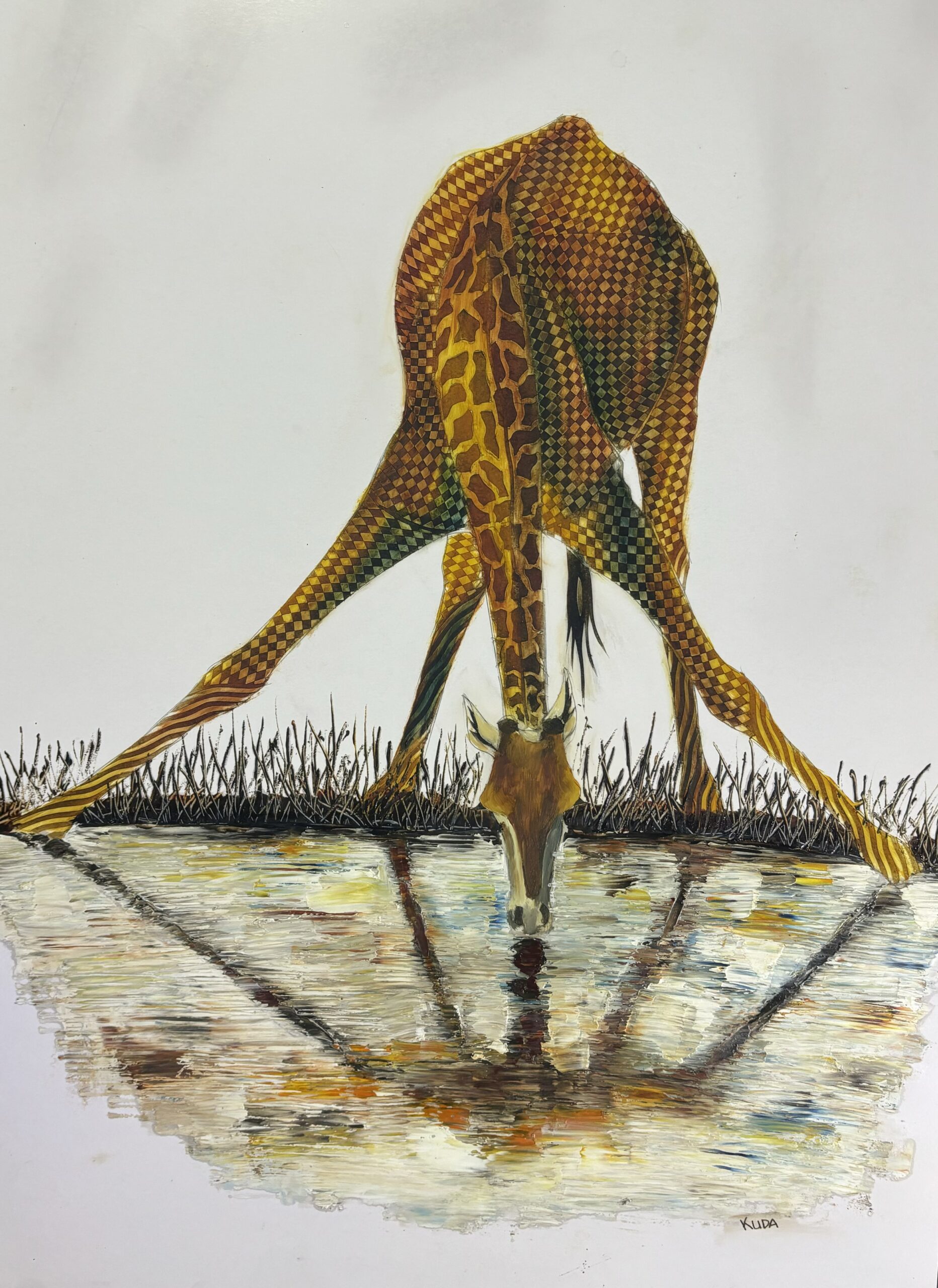 Giraffe Drinking